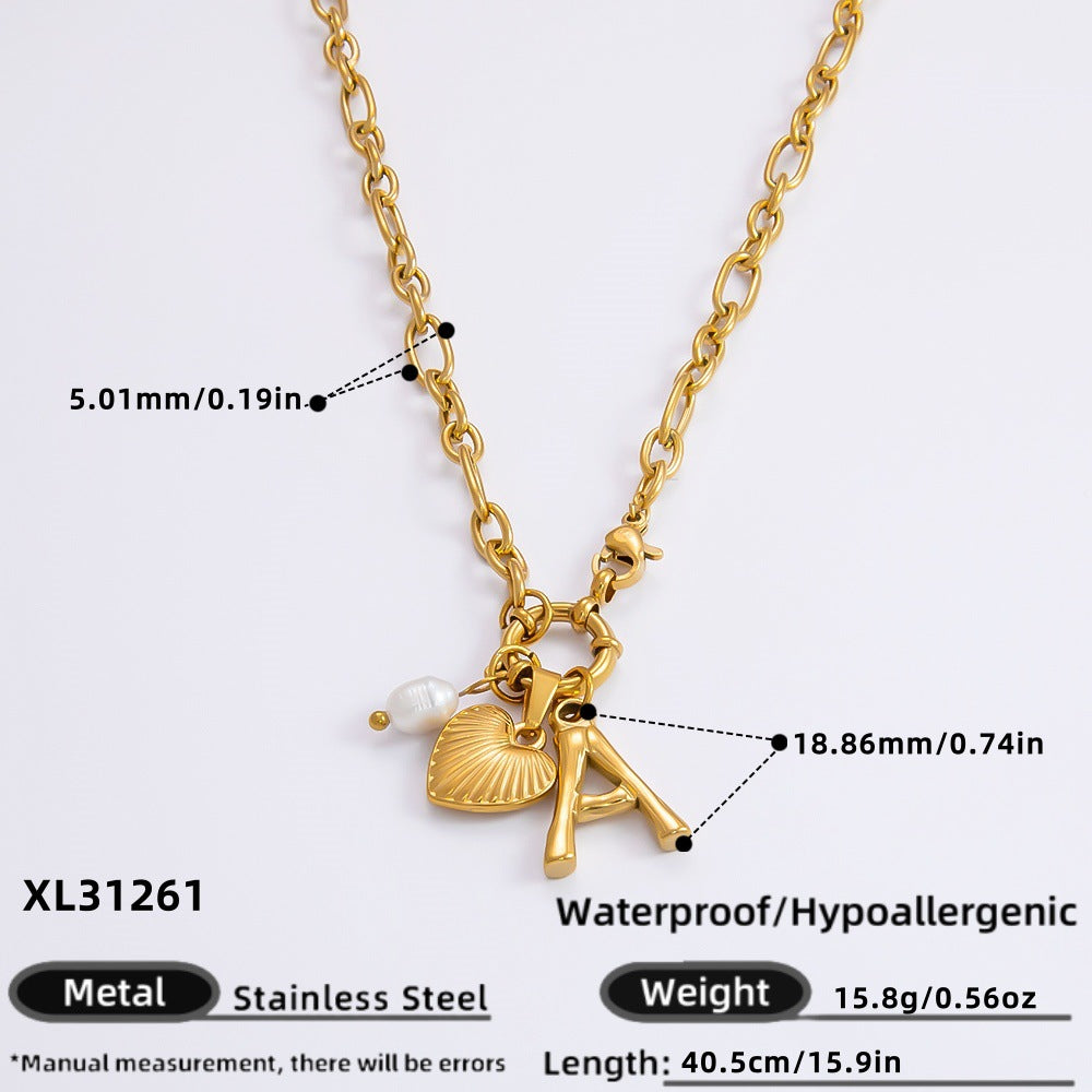 Heart A charm necklace