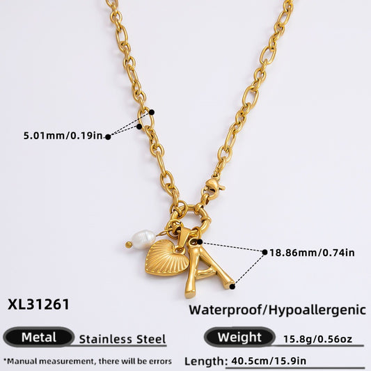 Heart A charm necklace